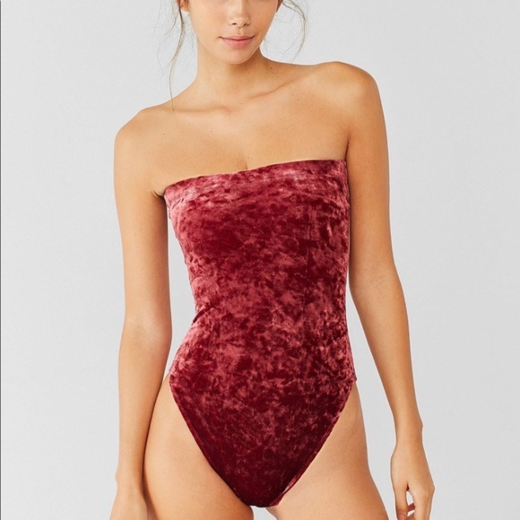 Womens Out From Under Urban Outfitters Burgundy Bodysuit - Picture 1 of 11